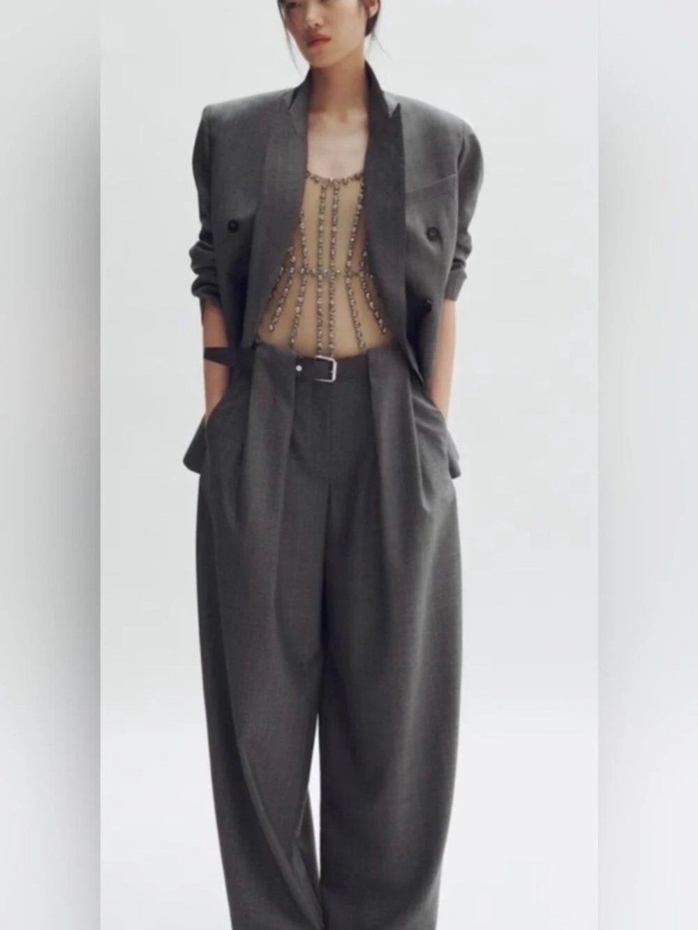 NWT Stella McCartney H&M Barrel-Leg Wool Pants (US 8)